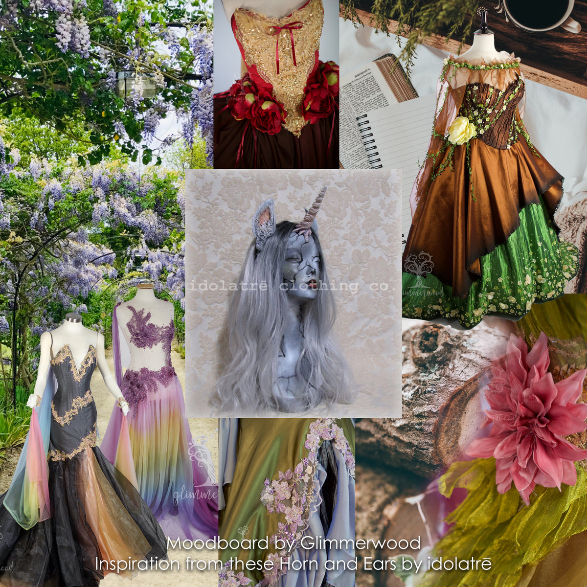 Inspired Gown featuring Idolatrē Unicorn Ears and Horn
