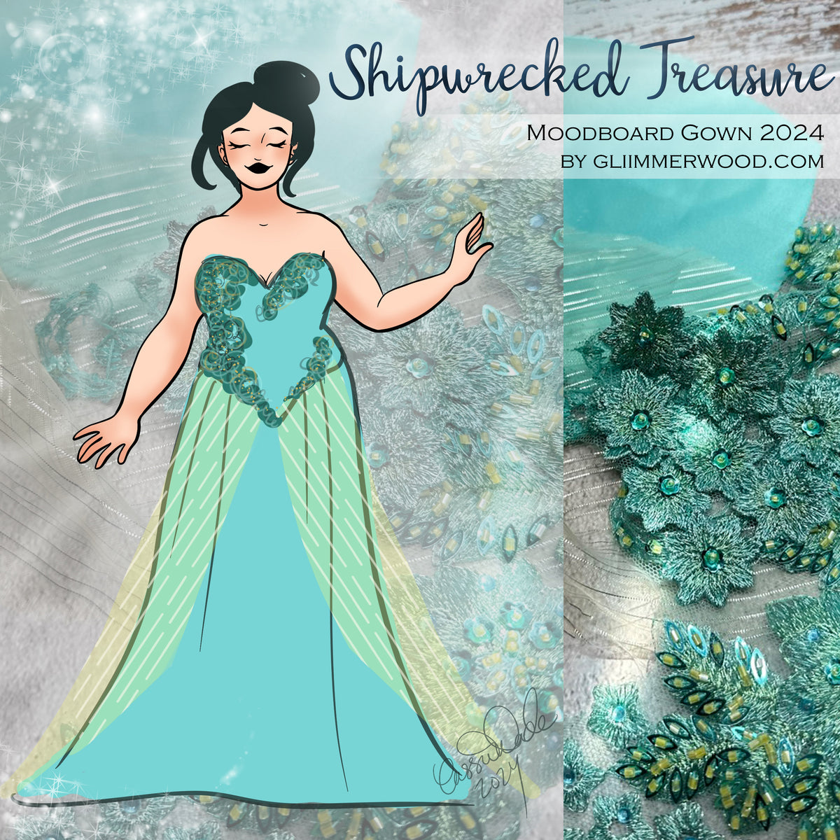 Shipwrecked Treasure: Made to Measure 2024 Moodboard Gown