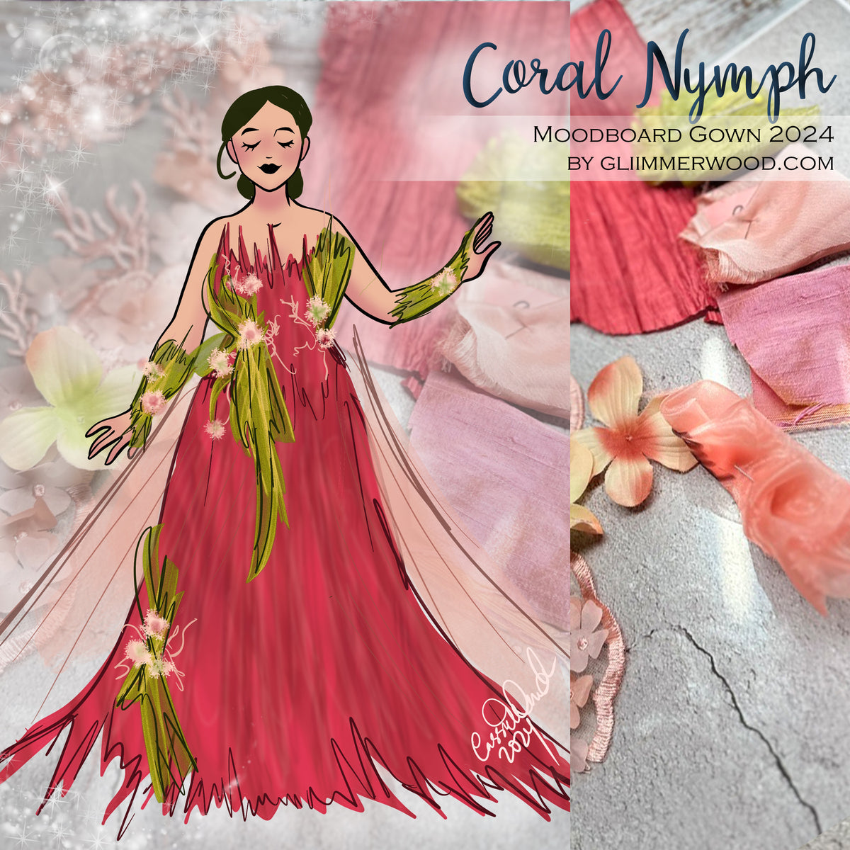 Coral Nymph: Made to Measure 2024 Moodboard Gown