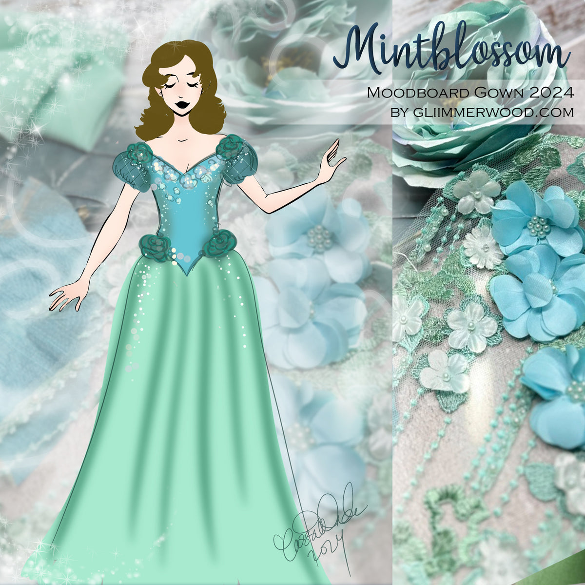 Mintblossom: Made to Measure 2024 Moodboard Gown