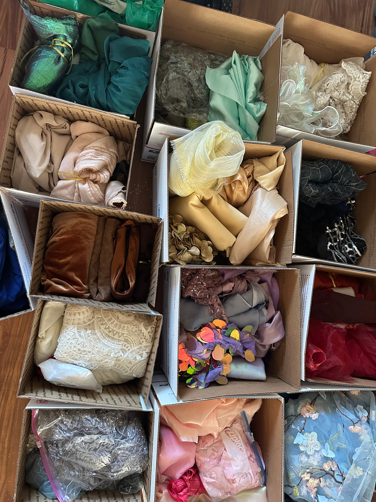 No Waste Mystery Fabric Boxes