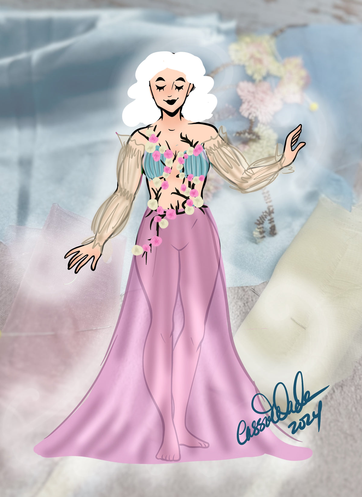 Sakura Skies: Made to Measure 2024 Moodboard Gown