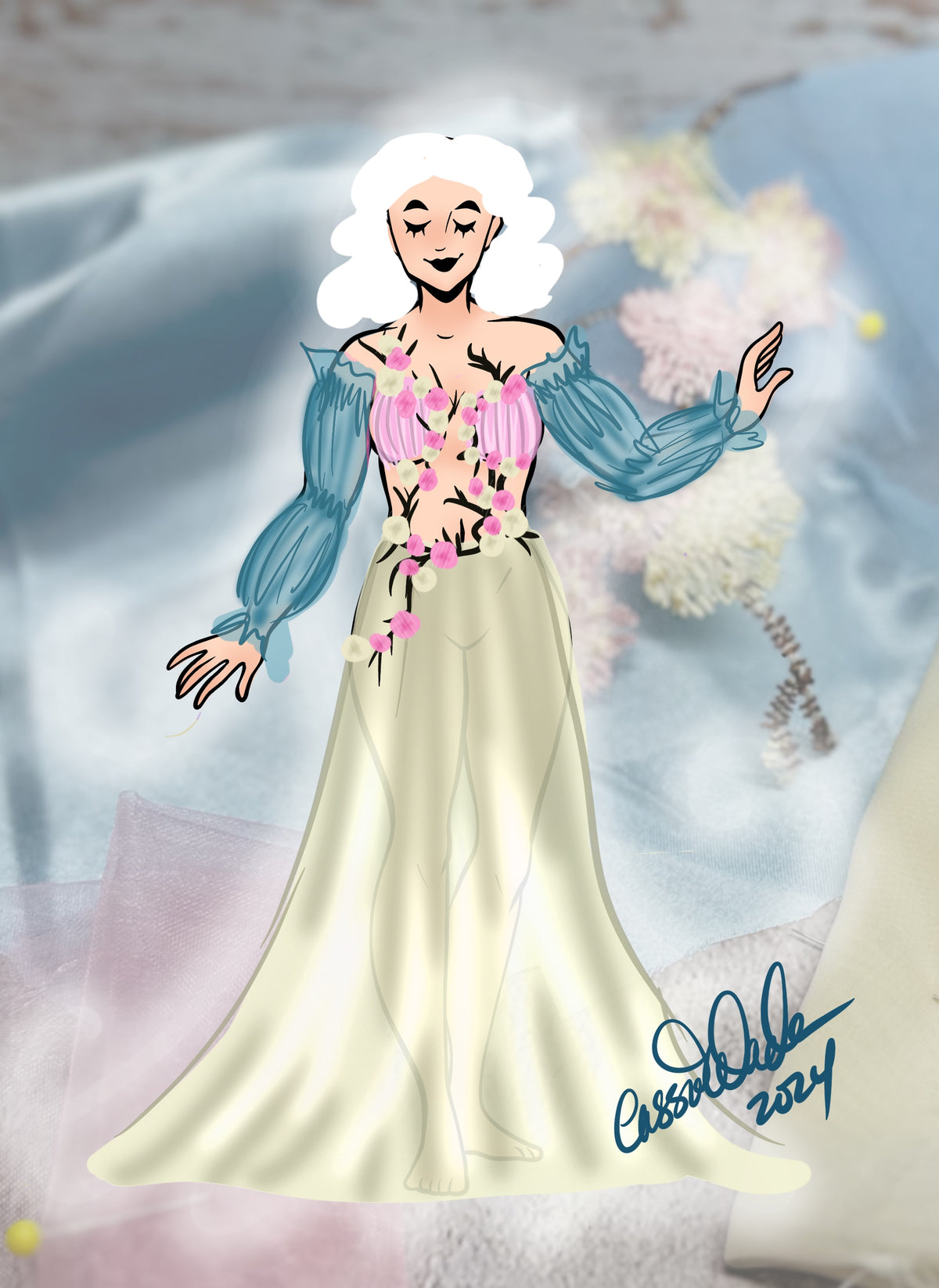 Sakura Skies: Made to Measure 2024 Moodboard Gown