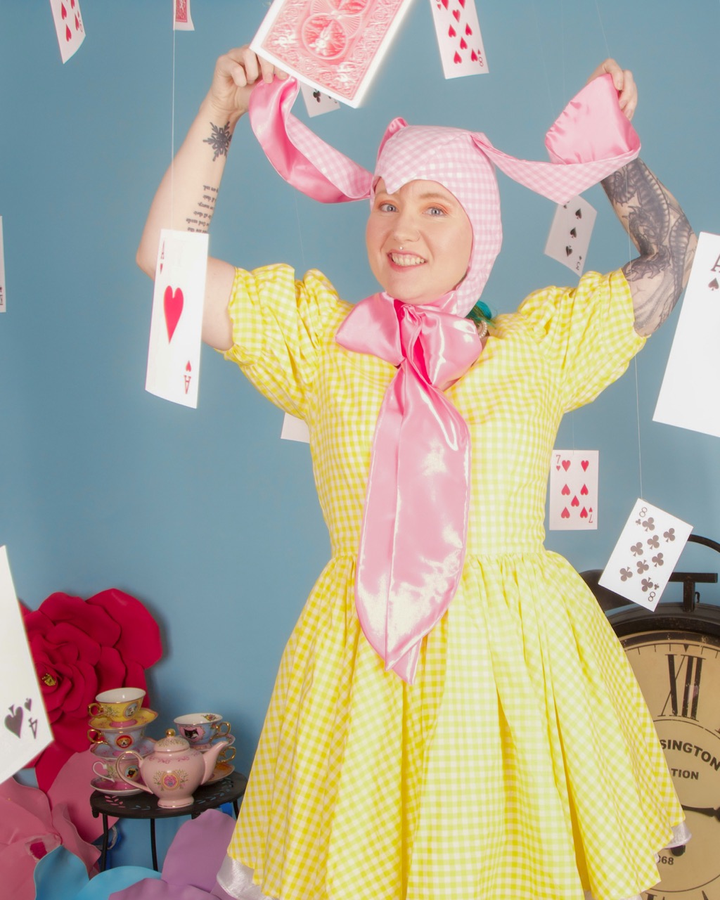 Pink Gingham Bunny Bonnet