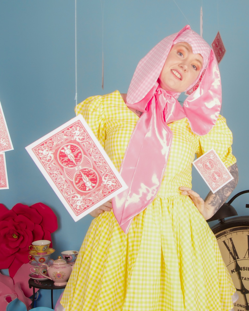 Pink Gingham Bunny Bonnet