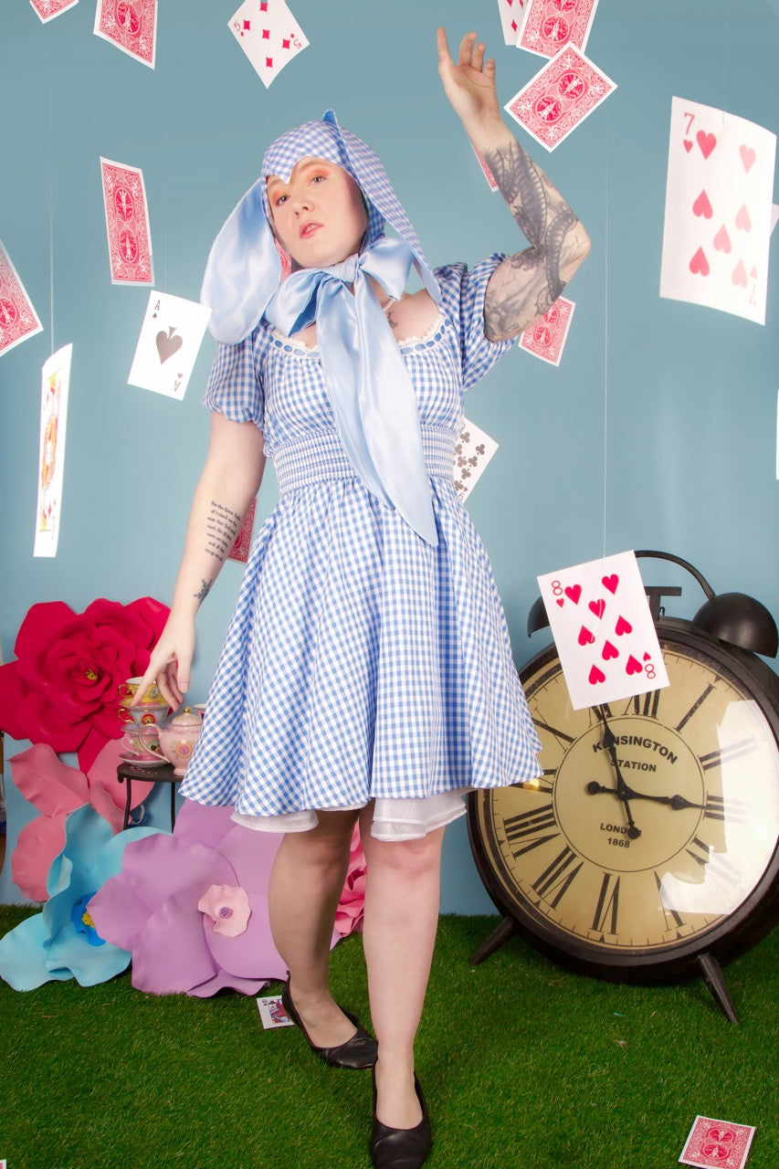 Blue Gingham Bunny Bonnet