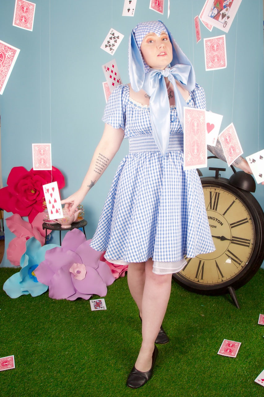 Blue Gingham Bunny Bonnet