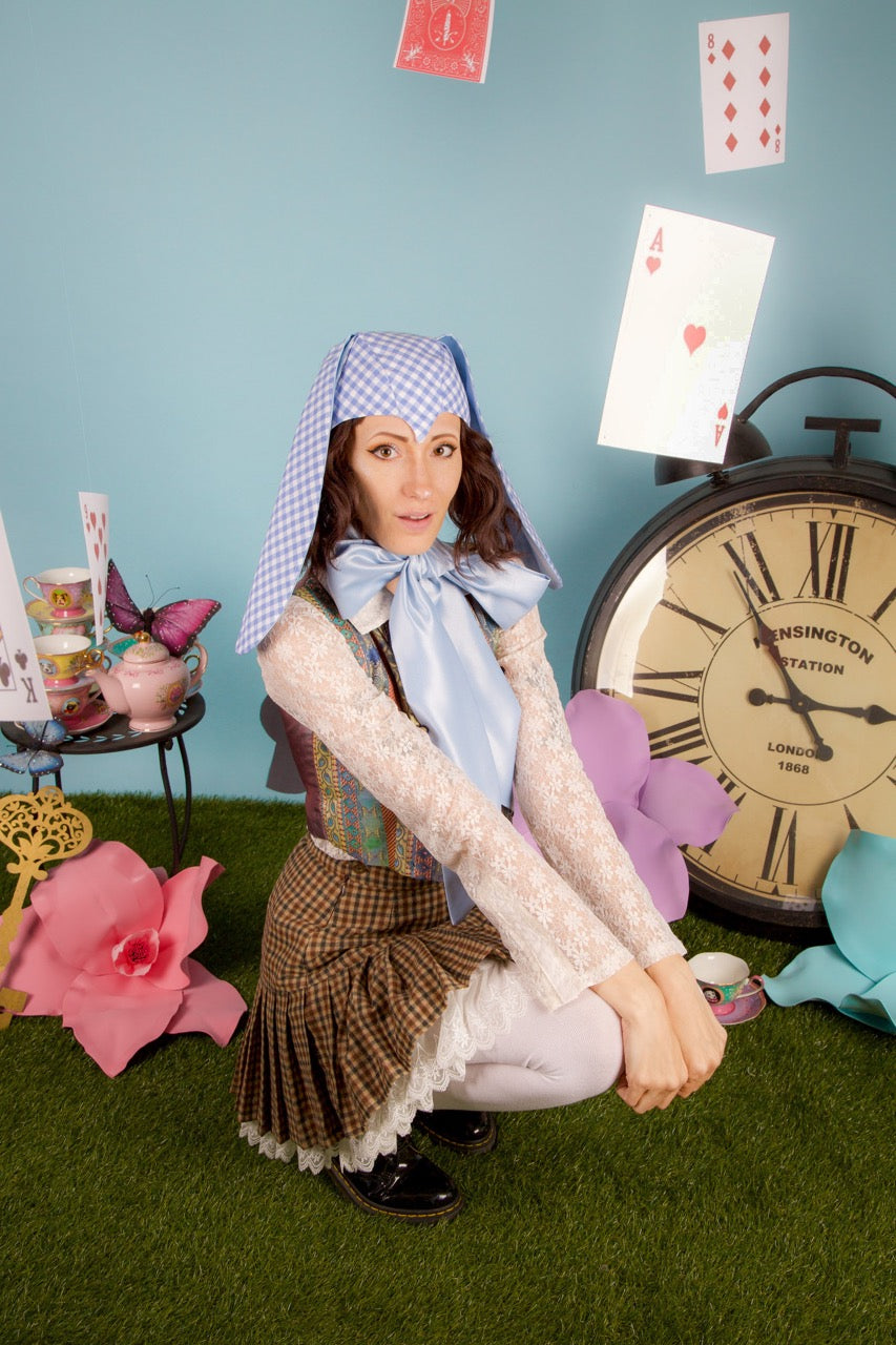 Blue Gingham Bunny Bonnet