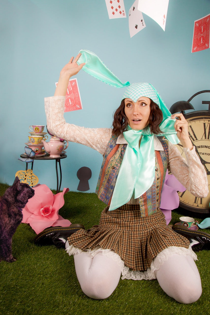 Mint Gingham Bunny Bonnet