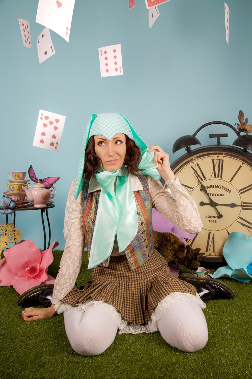 Mint Gingham Bunny Bonnet