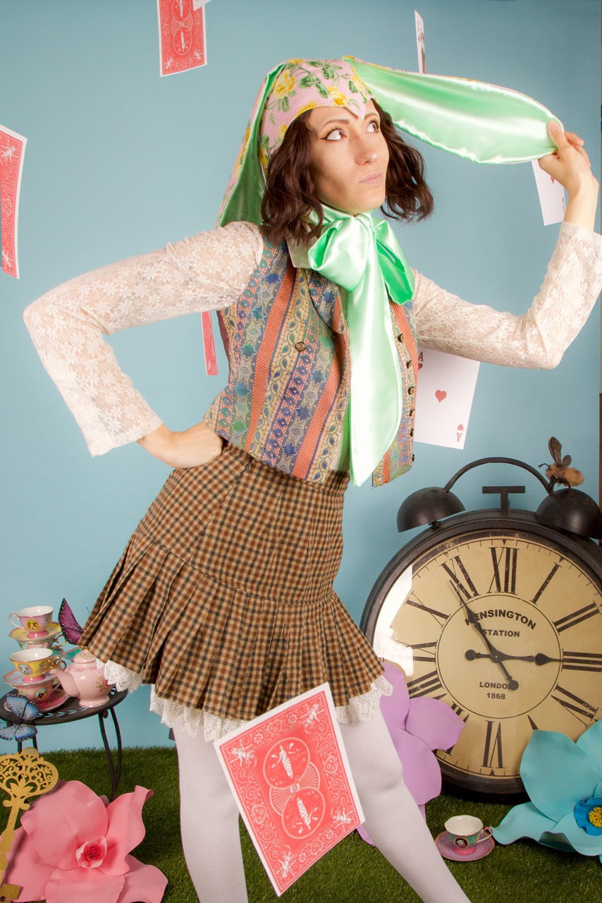 Pink & Mint Bunny Bonnet