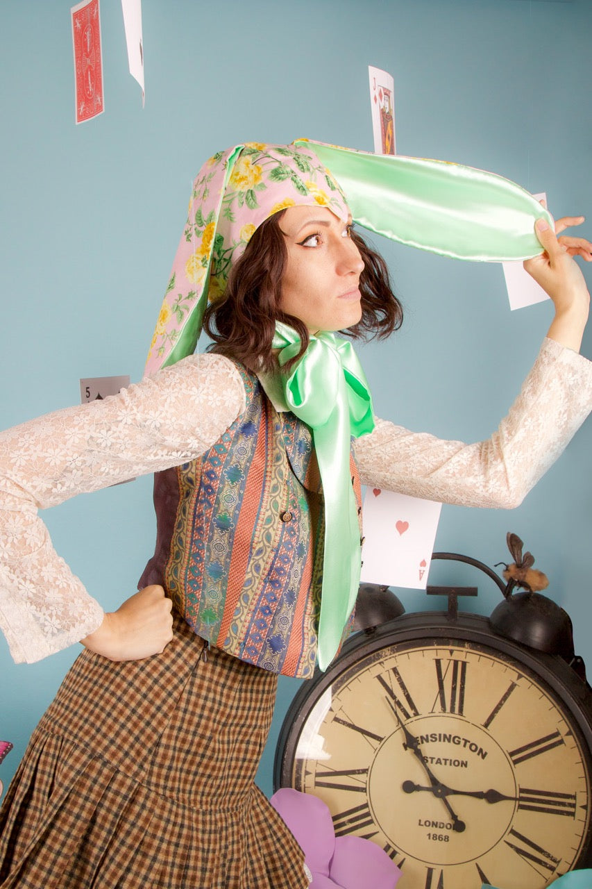 Pink & Mint Bunny Bonnet