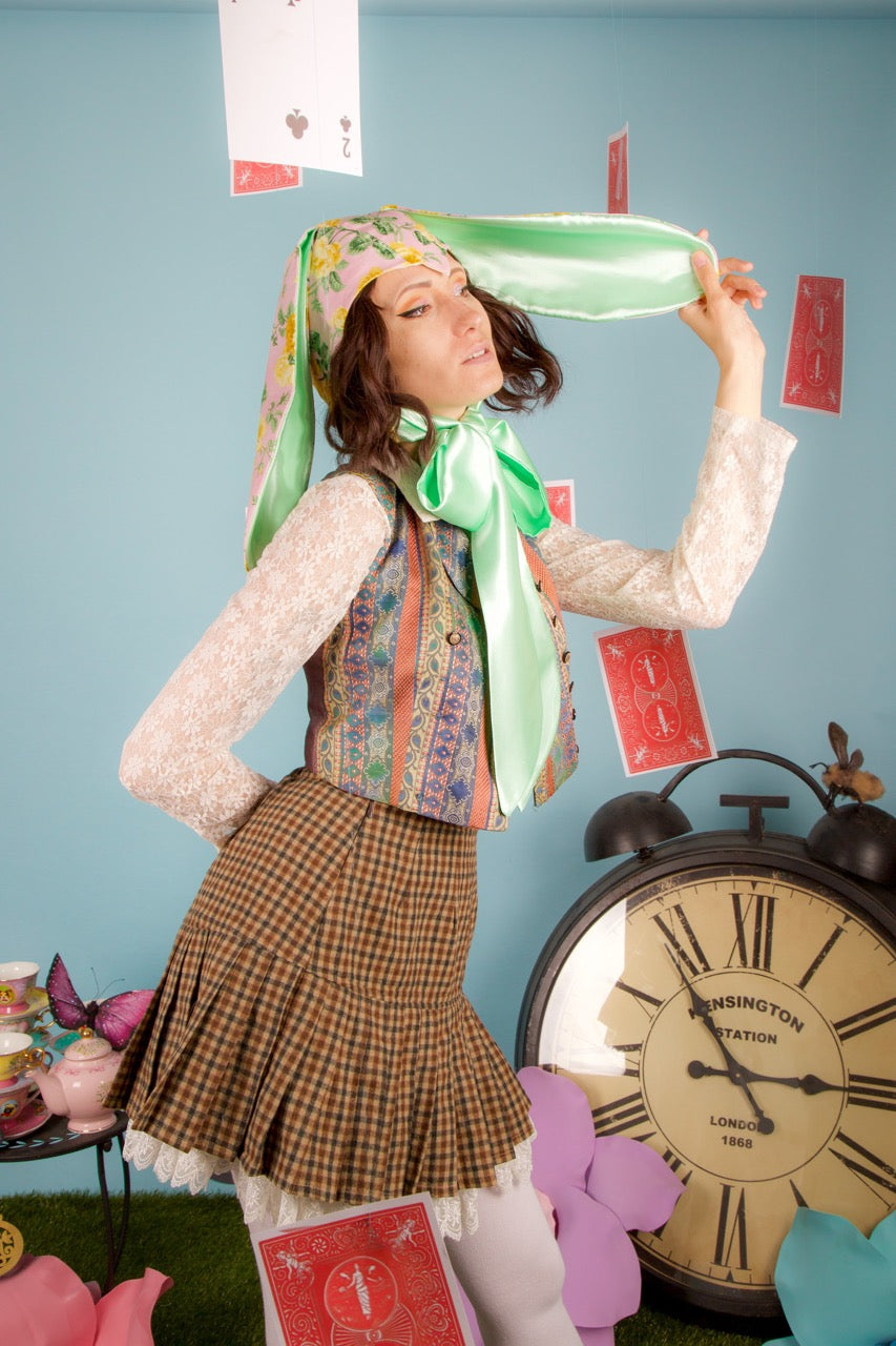 Pink & Mint Bunny Bonnet