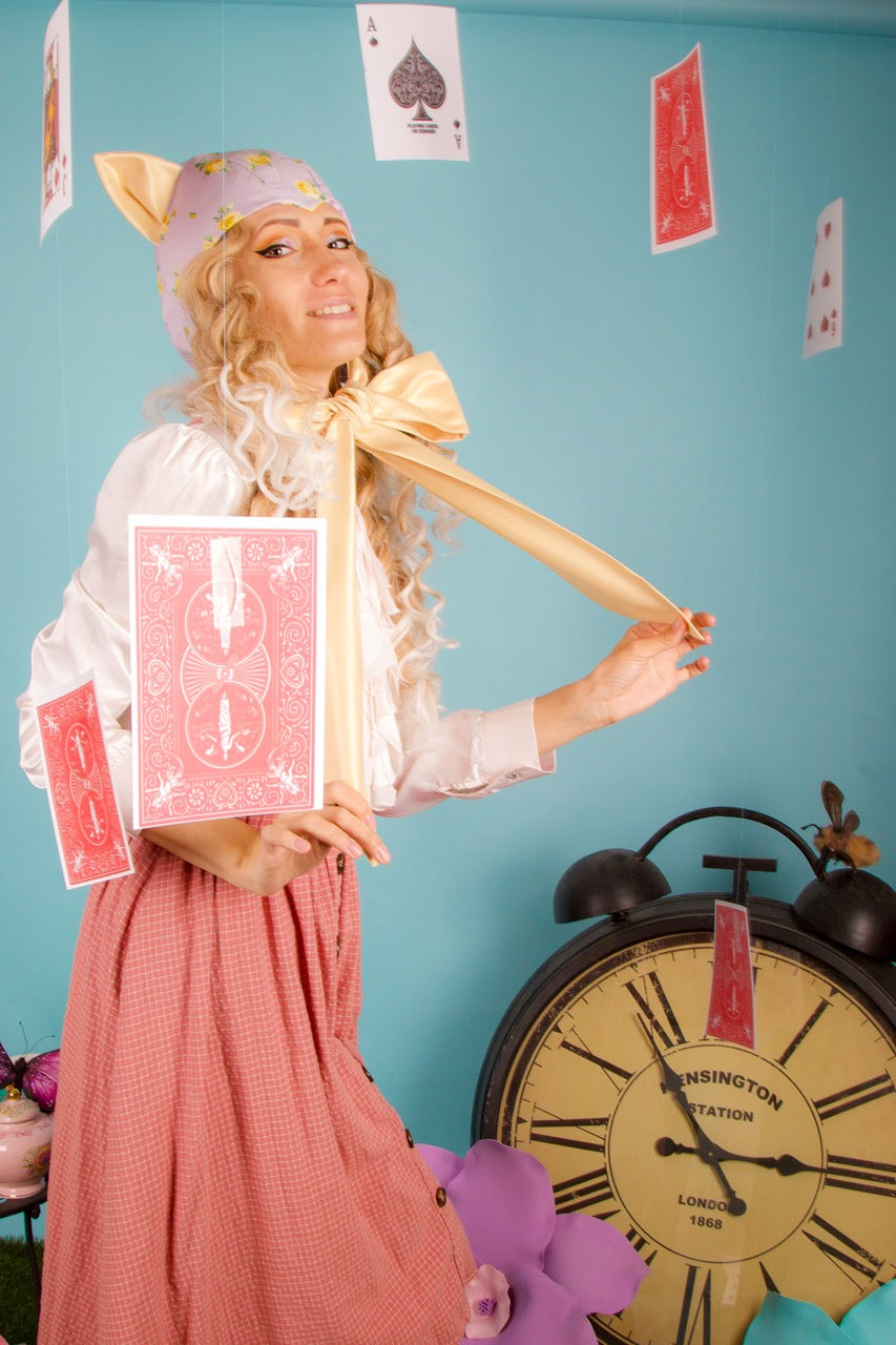 Lavender and Gold Cat Bonnet