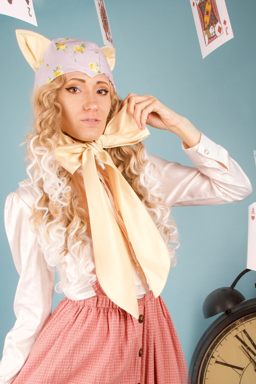 Lavender and Gold Cat Bonnet