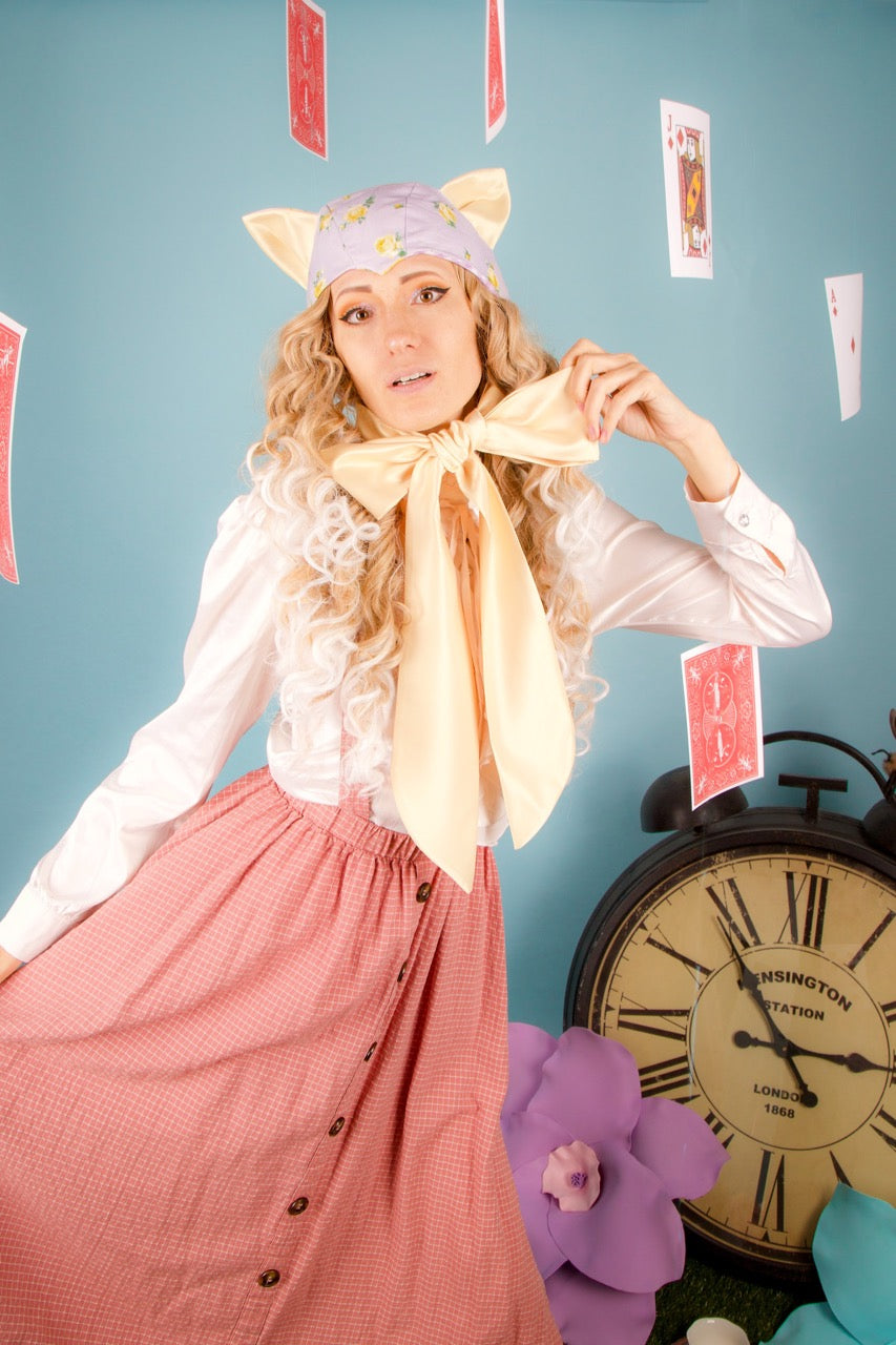 Lavender and Gold Cat Bonnet