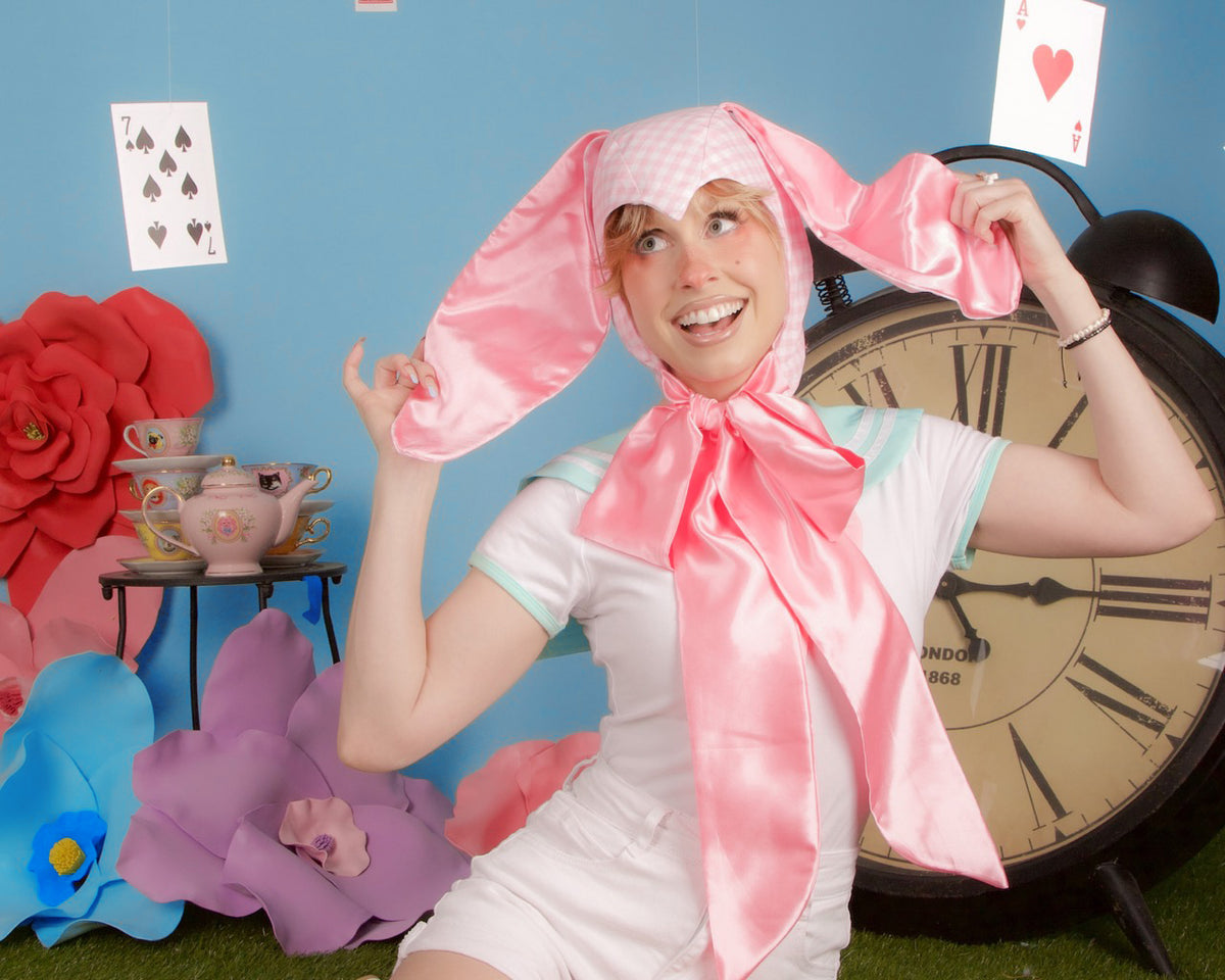 Pink Gingham Bunny Bonnet