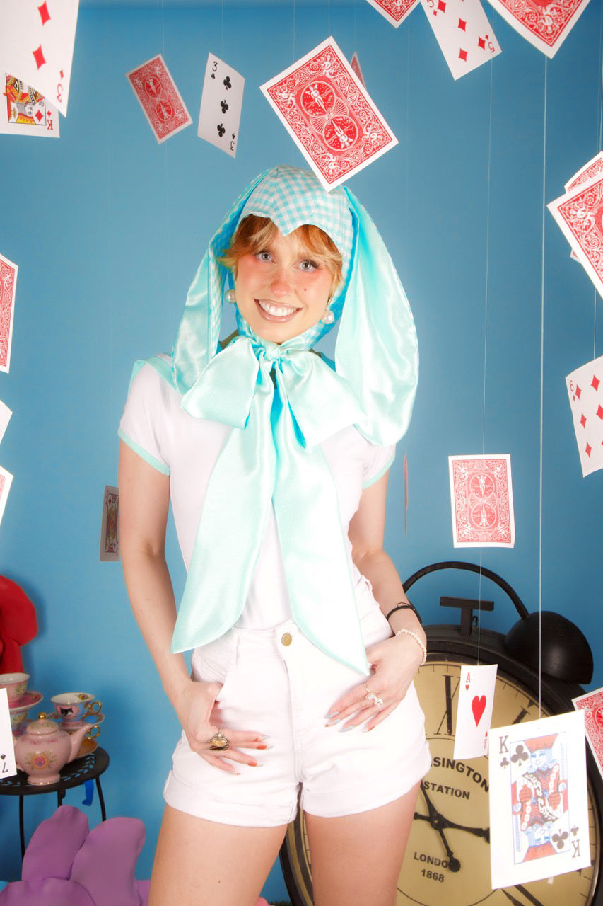 Mint Gingham Bunny Bonnet