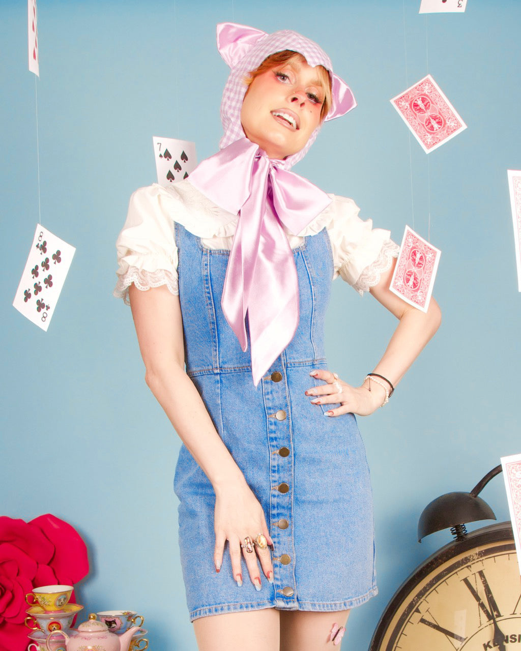Lavender and Gold Cat Bonnet