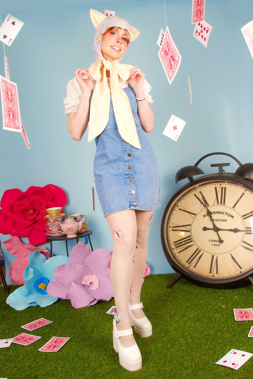 Lavender and Gold Cat Bonnet