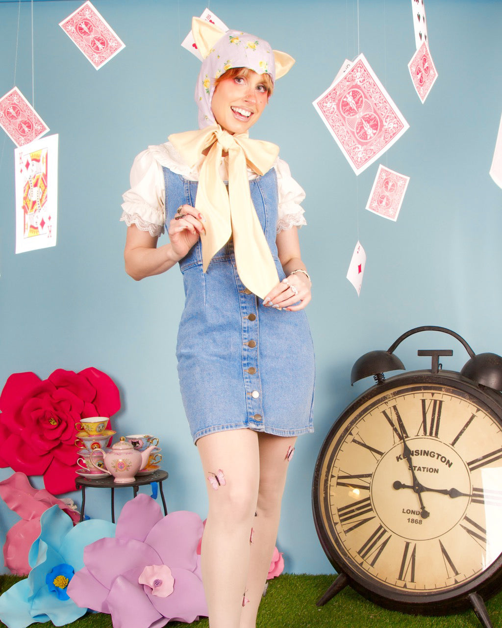 Lavender and Gold Cat Bonnet