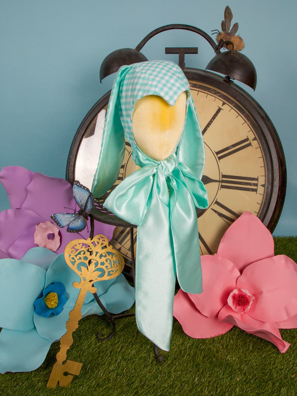Mint Gingham Bunny Bonnet