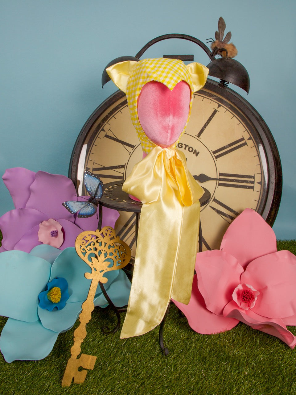 Yellow Gingham Cat Bonnet