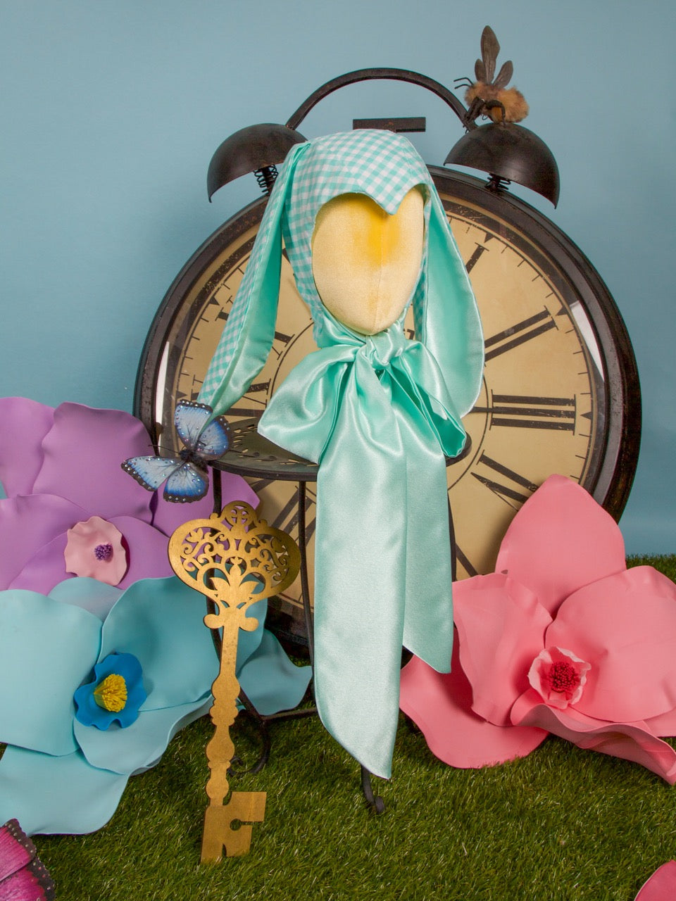 Mint Gingham Bunny Bonnet