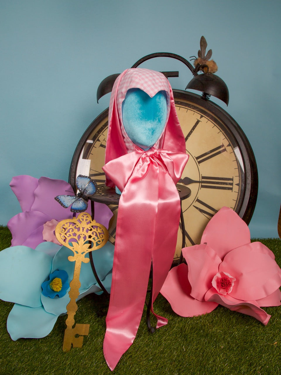 Pink Gingham Bunny Bonnet