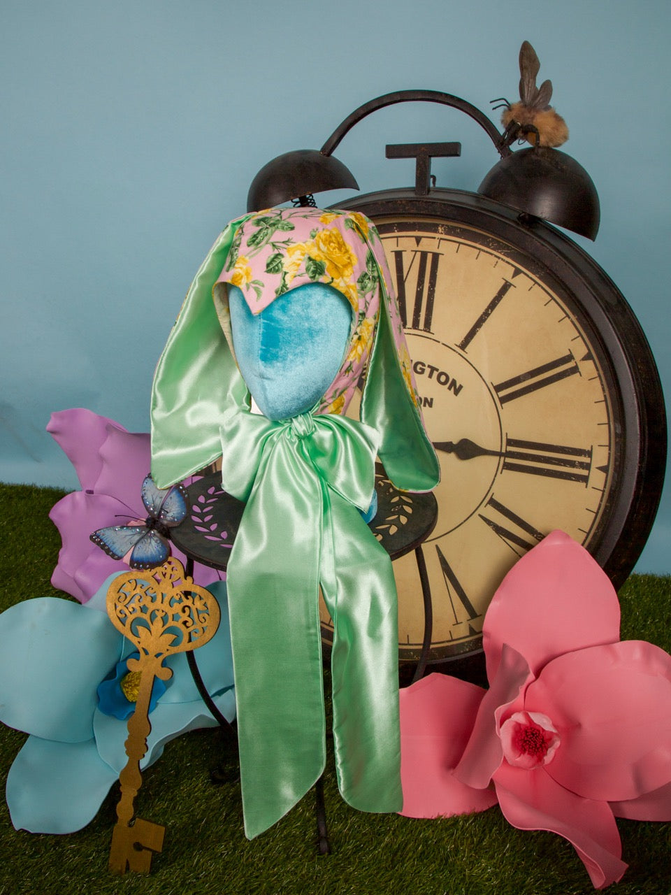 Pink & Mint Bunny Bonnet