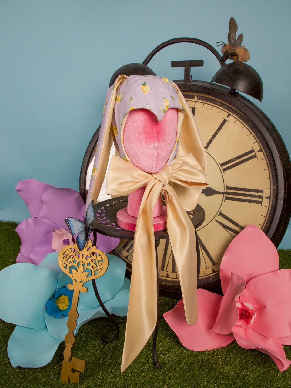 Lavender and Gold Bunny Bonnet