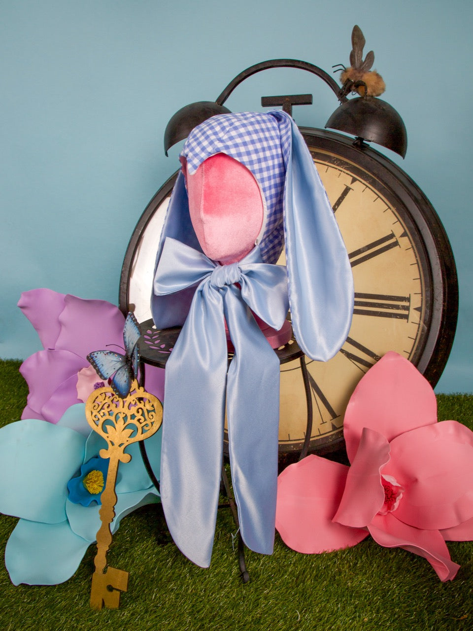 Blue Gingham Bunny Bonnet