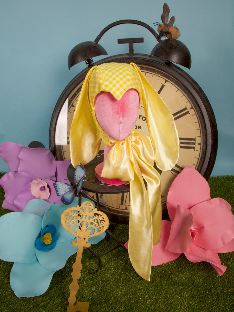 Yellow Gingham Bunny Bonnet