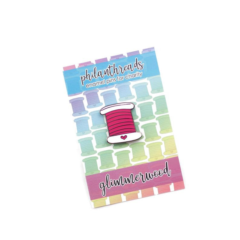 Pink Thread Enamel Pin - Benefitting Planned Parenthood