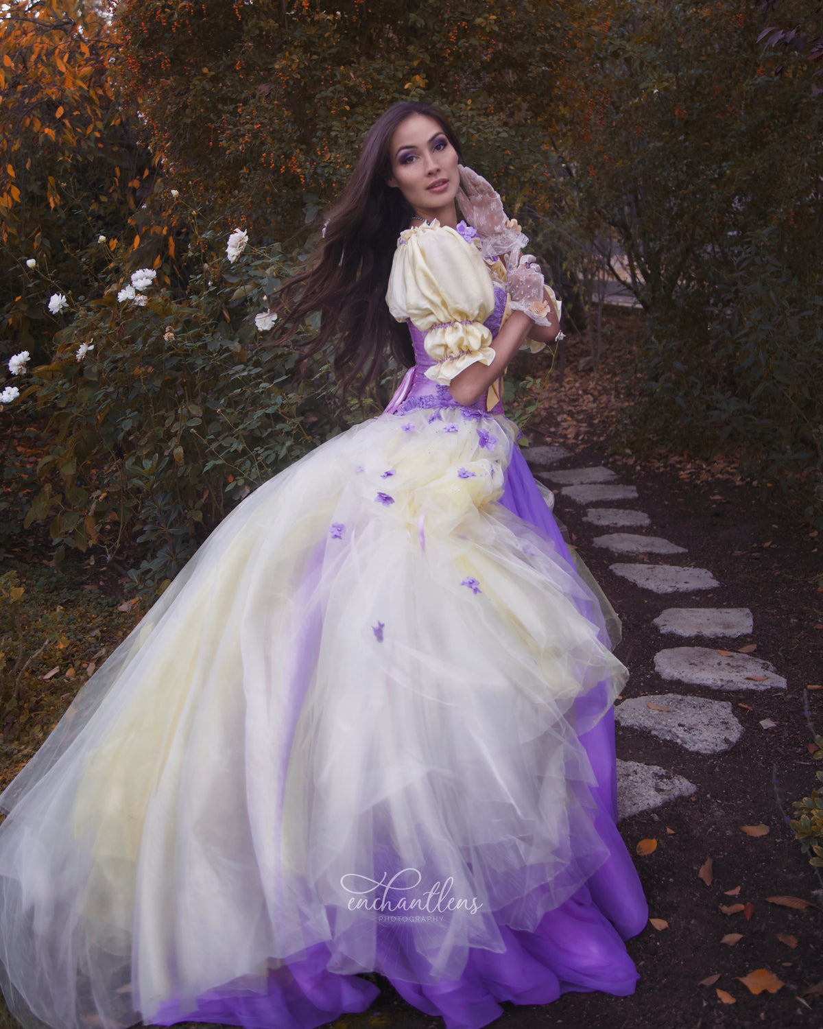 Lilac and Yellow Tea Party Gown - One of A Kind - Sample Sale
