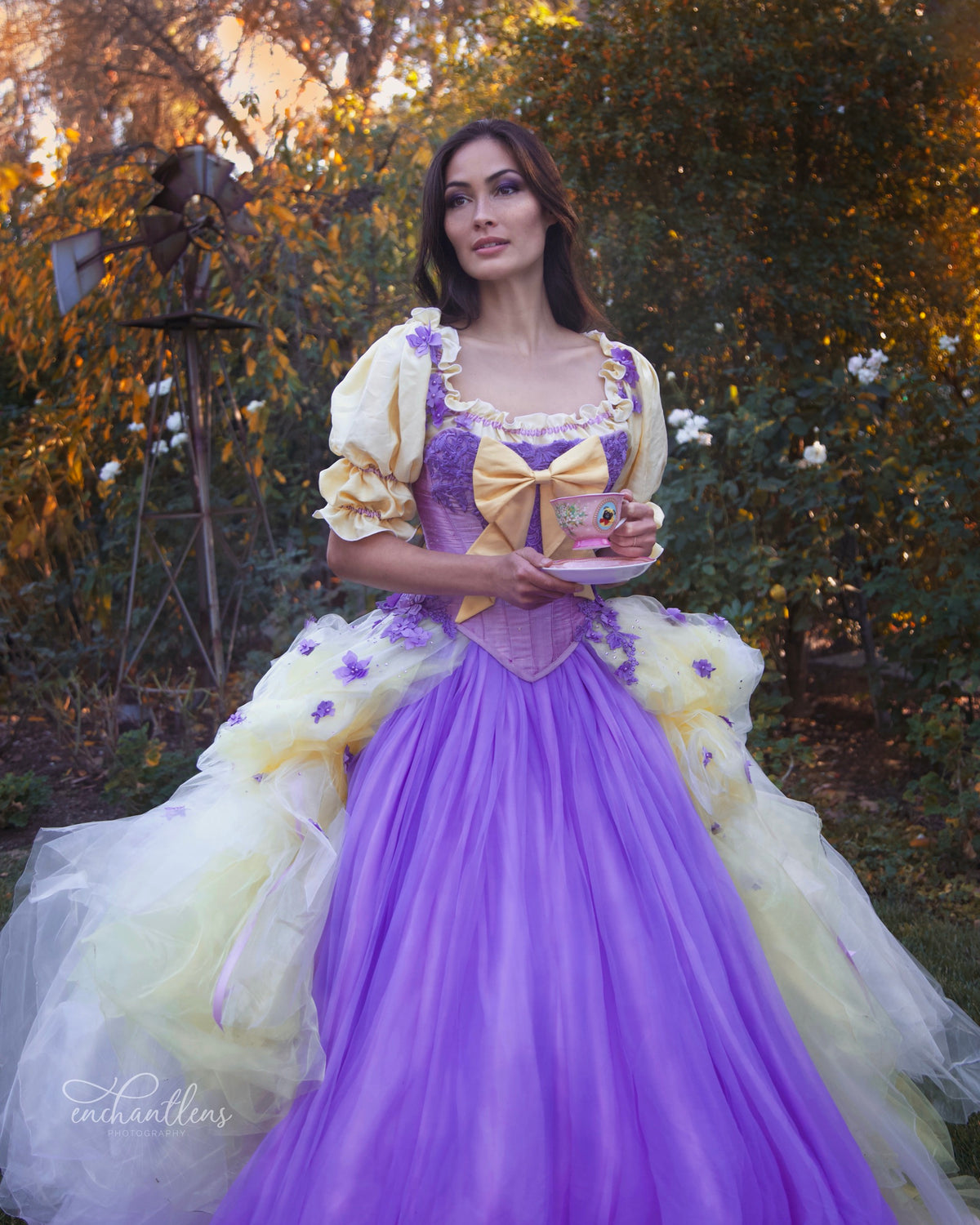 Lilac and Yellow Tea Party Gown - One of A Kind - Sample Sale