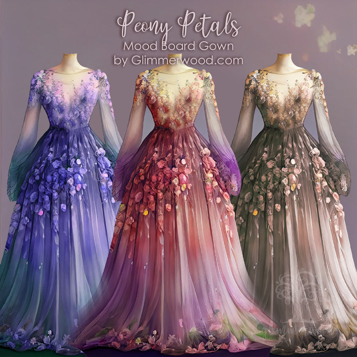 Peony Petals - Limited-Edition Mood Board Gown