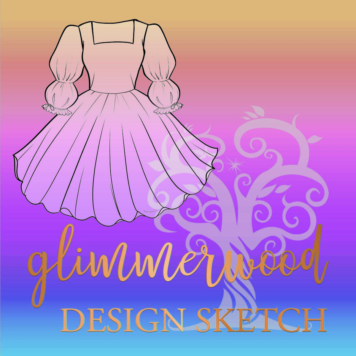 Custom Magician Dress Design Sketches